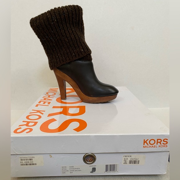Michael Kors Daze Leather Boot in Dark Brown Size 8 - Picture 2 of 7